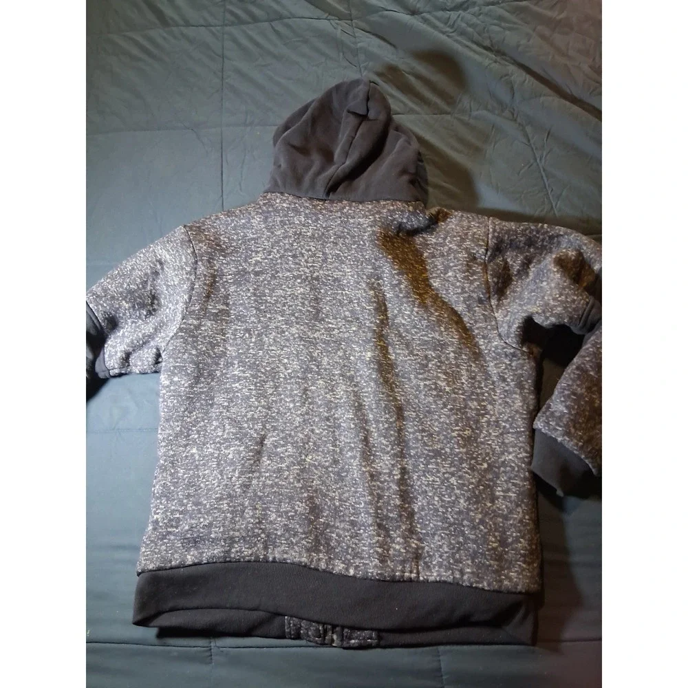 The North‎ Face Mens XL Sherpa Lined Full Zip Hoodie Jacket Marled Navy Blue
